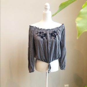 Hollister NWT Blue Gingham Front Tie Top Size S